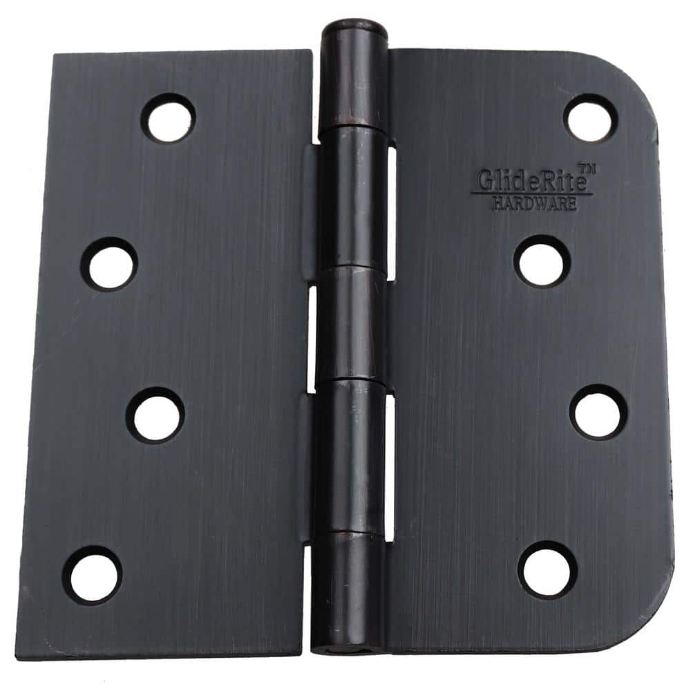 4" Oil Rubbed Bronze Steel Door Hinge Set with Screws