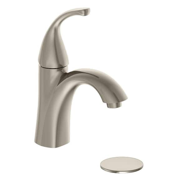 Glacier Bay Alima Single-Handle Single-Hole Bathroom Faucet in Brushed Nickel