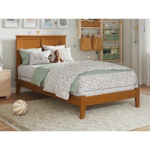 Madison Light Toffee Natural Bronze Solid Wood Frame Twin Foundation Panel Bed