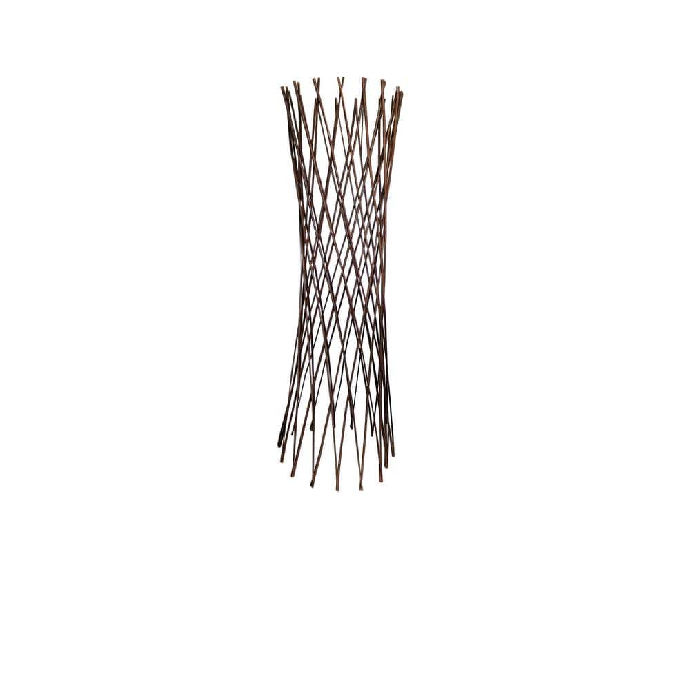 72" Tall Dark Brown Willow Wood Expanding Trellis