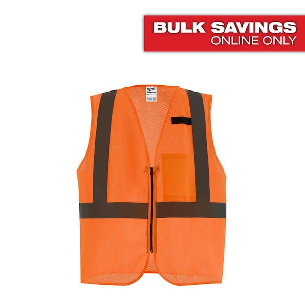 Small/Medium Orange Class 2 High Visibility Mesh Safety Vest with 1 Pocket