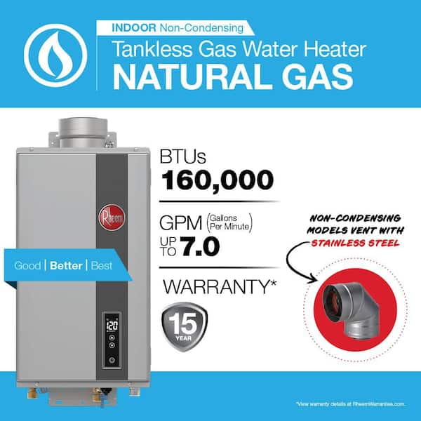 Performance Plus 7.0 GPM Non-Condensing Indoor Natural Gas Tankless Water Heater