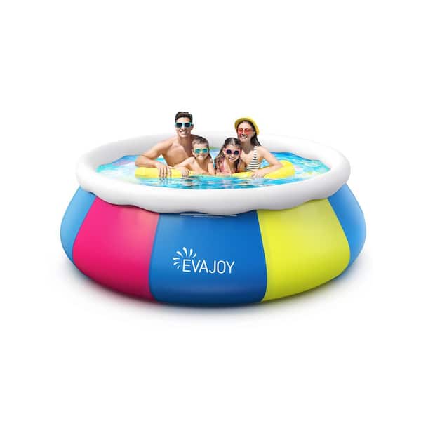 myhomore 10ft ×10ft Above Ground Pool, Blow Up Pool Kiddie Pool Swimming Pools Safety for Adults Family Outdoor with Pool Cover