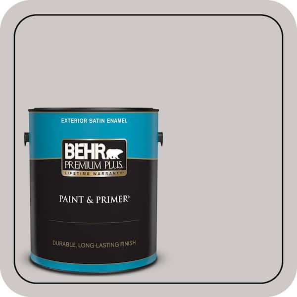 BEHR PREMIUM PLUS 1 gal. #PPU26-09 Graycloth Satin Enamel Exterior Paint & Primer