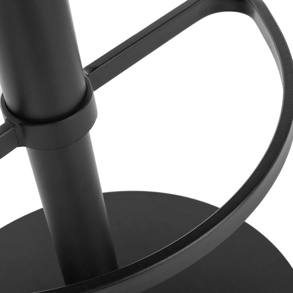 Cognac and Black Adjustable Swivel Bar Stool with Faux Leather