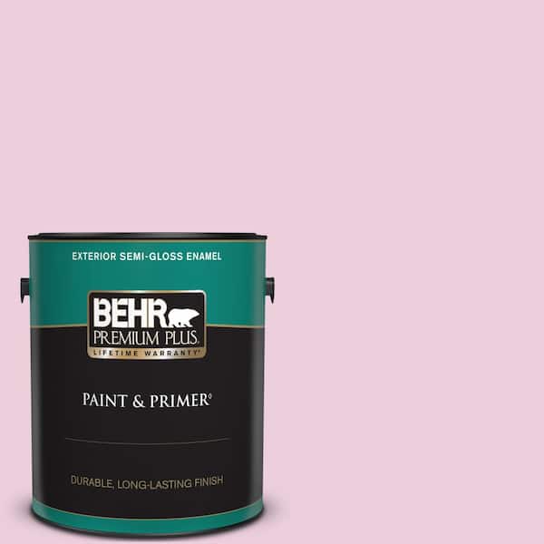 BEHR PREMIUM PLUS 1 gal. #M130-2 Creamy Freesia Semi-Gloss Enamel Exterior Paint & Primer