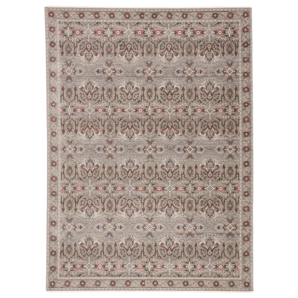 Parris Gray/Red 3 ft. 11 in. x 5 ft. 3 in. Oriental Rectangle Area Rug