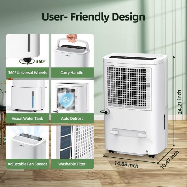 9/mo - Finance MTOX® Dehumidifier, 75oz Small Quiet Dehumidifiers For Home Bathroom Bedroom Basement RV,Sleep Mode, Auto Shut Off, 7 Colors LED Light, Green And White | Buy Now, Pay Later
