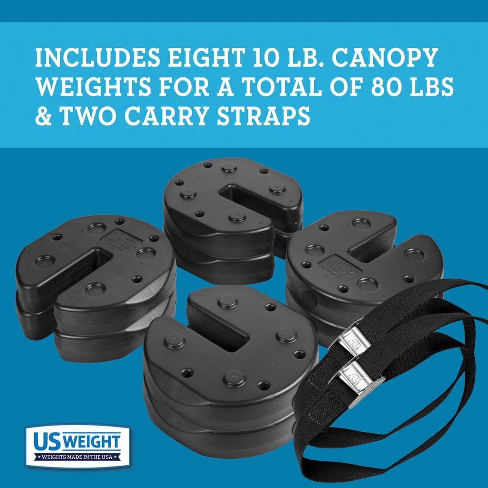 Black Recycled Plastic Canopy Weight Plates with Carry Straps