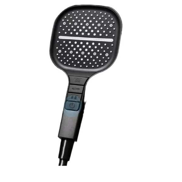 Lukvuzo 7-Spray Freestanding Handheld Shower Head 2.5 GPM in Black
