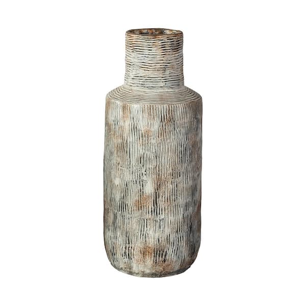 Mercana Jamal Large 41.9 in. 2-Toned Gray/Brown Rustic Ceramic Vase ...
