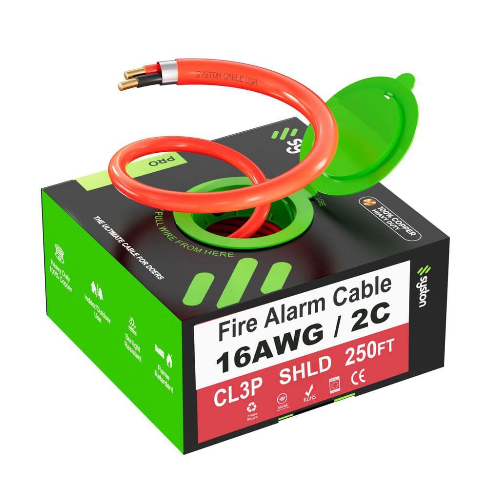 Syston Cable Technology 250 ft. 16/2 Red FPLP Plenum Rated