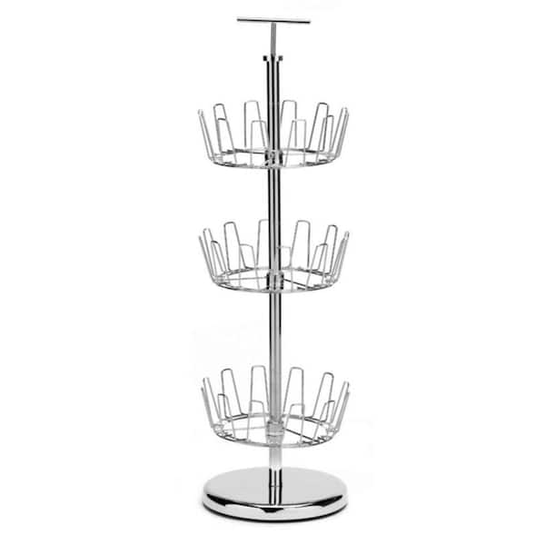 Polder 3-Tier 18-Pair Chrome Shoe Organizer