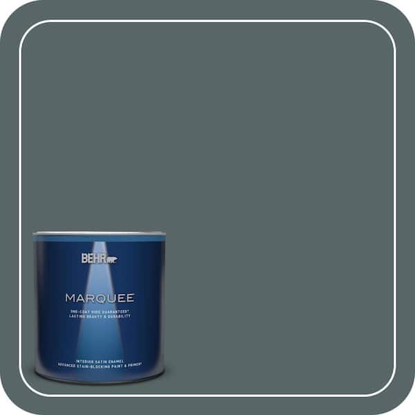 BEHR MARQUEE 1 qt. #N440-6 Brooklyn One-Coat Hide Satin Enamel Interior Paint & Primer