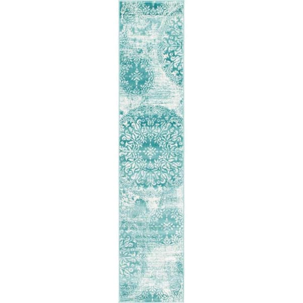 Sofia Grand Turquoise 2' 0 x 9' 10 Runner Rug