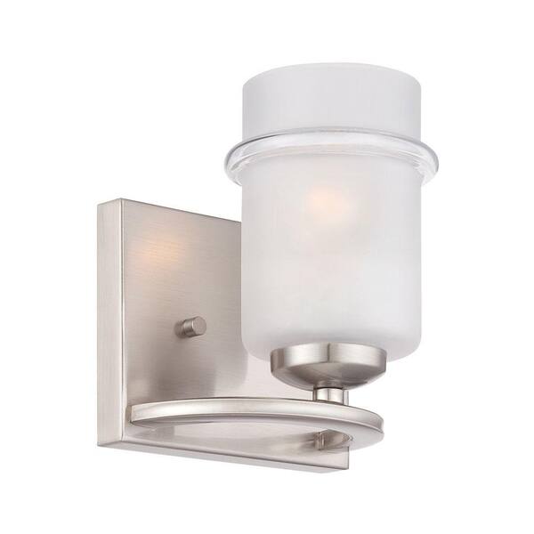 Designers Fountain Omega 1-Light Satin Platinum Interior Incandescent Bath Vanity Light