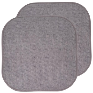 Alexis Grey/Silver 16 in. x 16 in. Non Slip Memory Foam Seat Chair Cushion Pads (2-Pack)