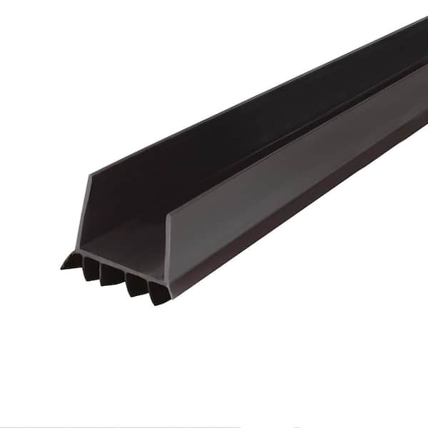 36 in. Brown Vinyl U-Shape Deny Slide-On Under Door Seal