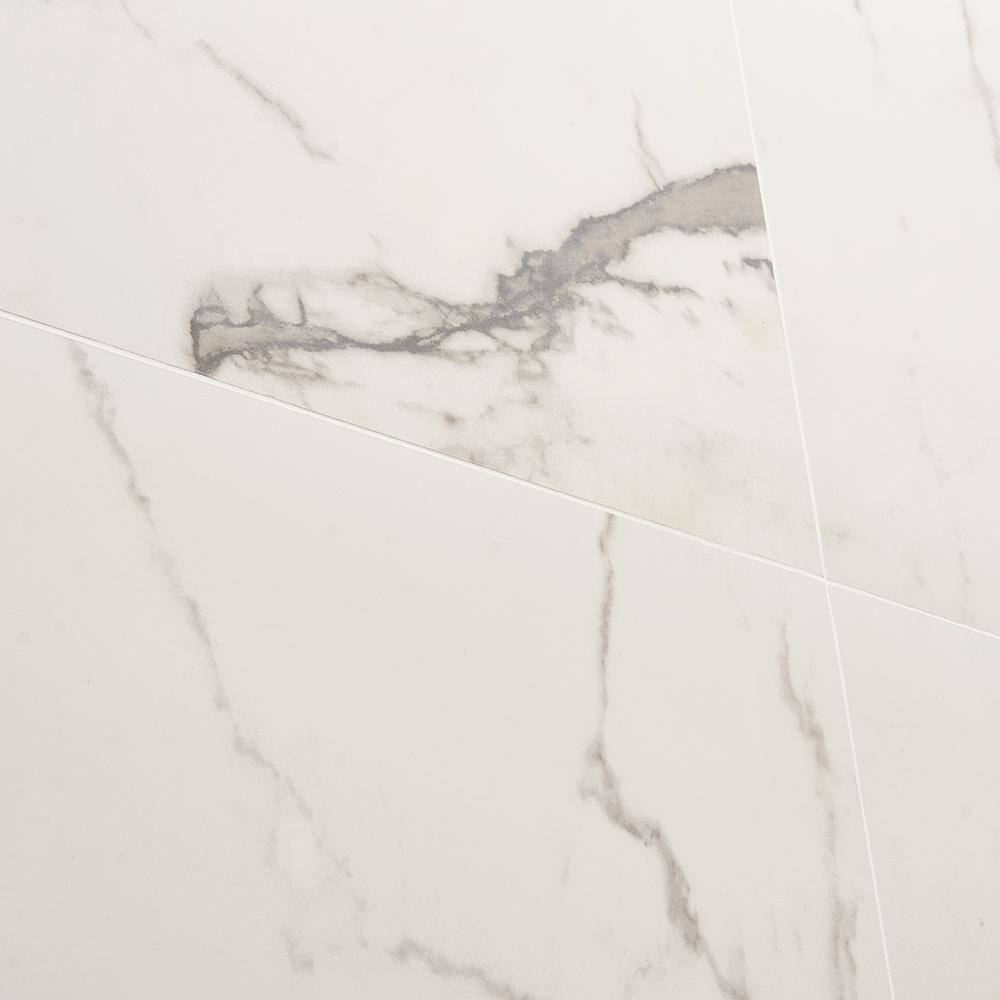 Enigma 24'' x 24'' Matte White Marble Look Porcelain Tile