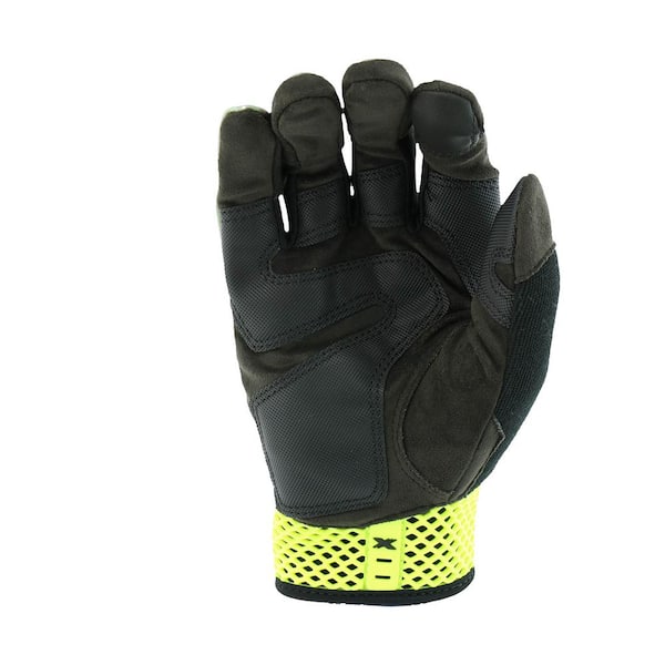 West Chester Protective Gear Extreme Work Large Hi-Vis Safety Performance Synthetic  Leather Work Glove with Spandex Back and Touch Screen Capability 88208-LCC6  - The Home Depot