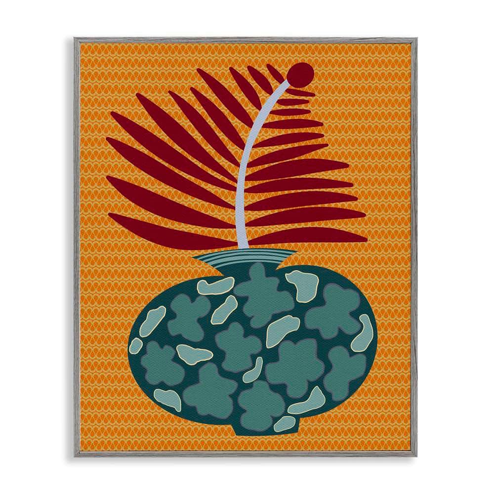 Modern Vase on Yellow by Regina Moore Gray Framed Nature Giclee Art Print 14 in. x 11 in. price history on PriceWatchPro