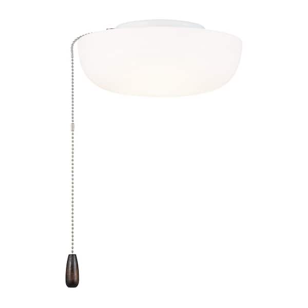 9 in. White Dome Ceiling Fan Universal Integrated LED Light Kit