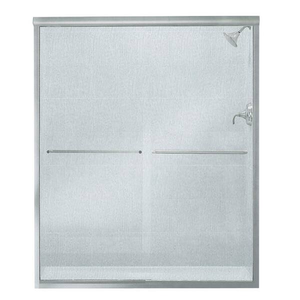 STERLING Finesse 59-5/8 in. x 70-1/16 in. Frameless By-pass Shower Door in Silver-DISCONTINUED