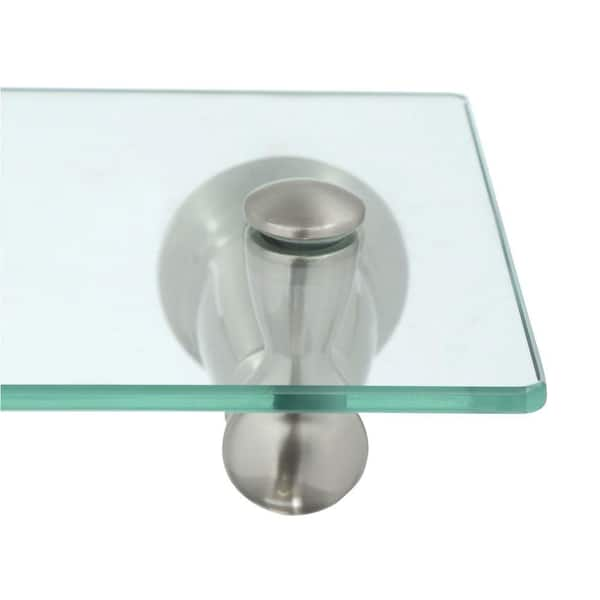 Bath Boutique Shower Clear Glass Corner Shelf - Bracket Mount Included