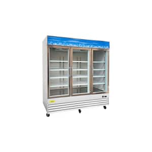 78.3 in. 53 cu. ft. 3 Glass Door Merchandiser Commercial Refrigerator NSF EG1.9L White