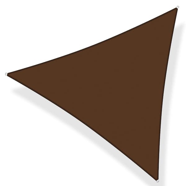 8 ft. x 8 ft. x 8 ft. 185 GSM Brown Equilteral Triangle Sun Shade Sail, for Patio Garden and Swimming Pool