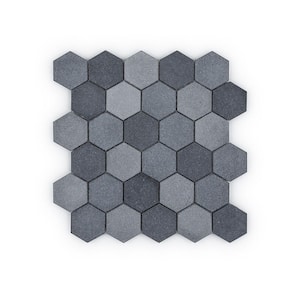 Jeffrey Court Thunderhead Gray 11.375 in. x 12.25 in. Penny Round