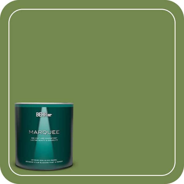 BEHR MARQUEE 1 qt. Home Decorators Collection #HDC-SM14-2 Green Suede Semi-Gloss Enamel Interior Paint & Primer
