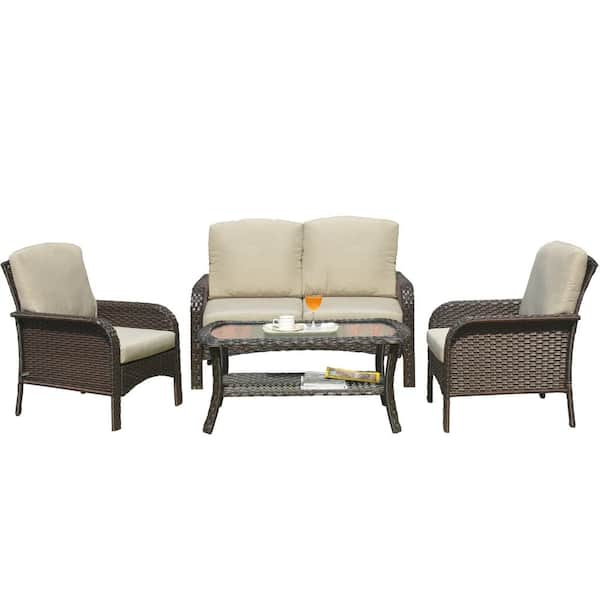 hampton bay delaronde 4 piece conversation set