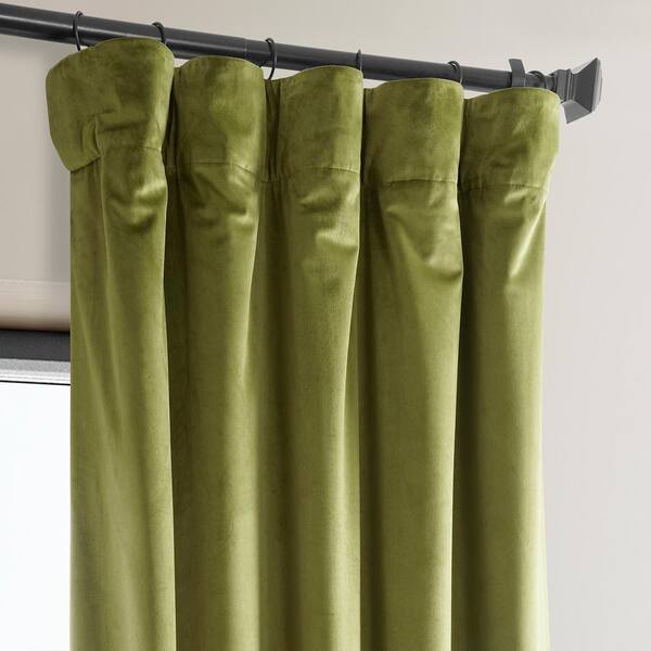 Exclusive Fabrics & Furnishings Retro Green Velvet Rod Pocket Room