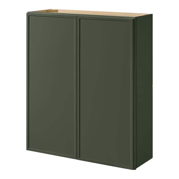 Leyton 36 in. W x 12 in. D x 42 in. H Ready to Assemble Plywood Slim Shaker Wall Kitchen Cabinet in Fern Green