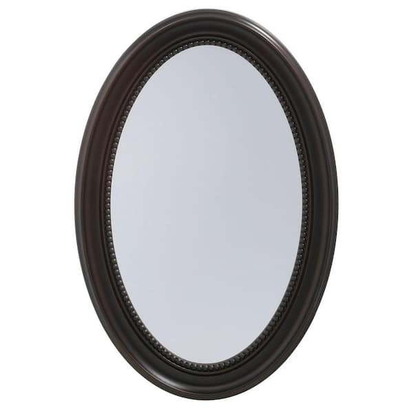 Pegasus 20 In W X 30 H Recessed Or Surface Mount Oval Bathroom Medicine Cabinet With Deco Framed Door Oil Rubbed Bronze Sp4603 Deco Framed Door In Oil Rubbed Bronze, Oval Medicine Cabinets Recessed