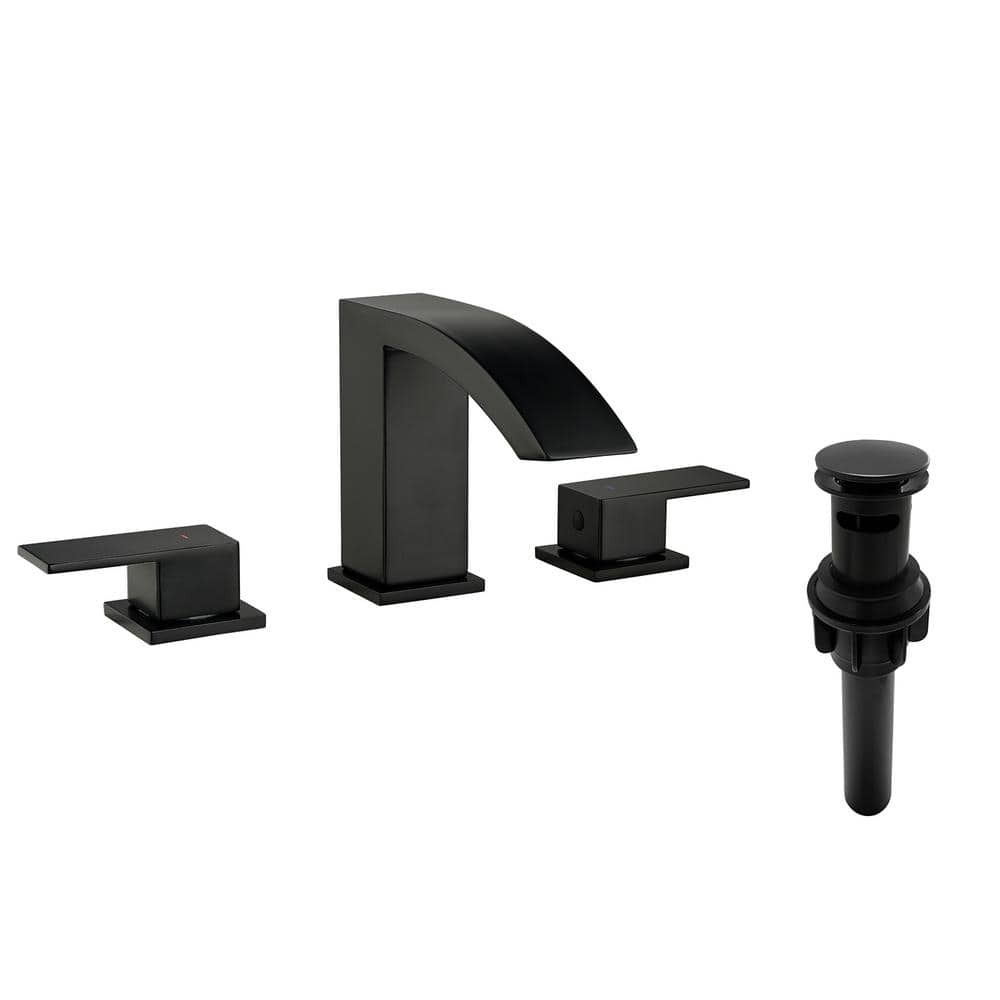 8 in. Widespread 2-Handle Bathroom Faucet With Pop-Up Drain Assembly in Mat