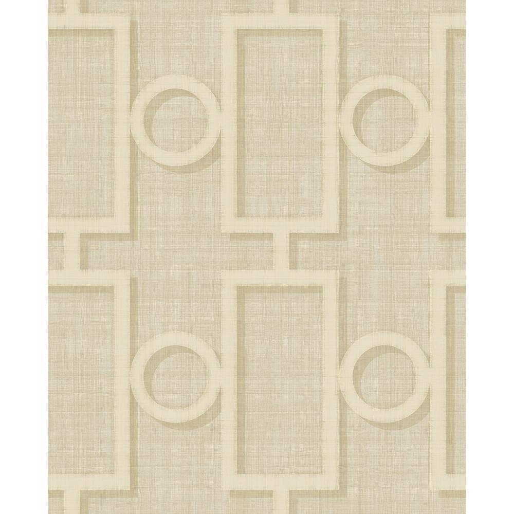 Seabrook Designs Adorn Geometric Metallic Pearl and Tan Paper ...