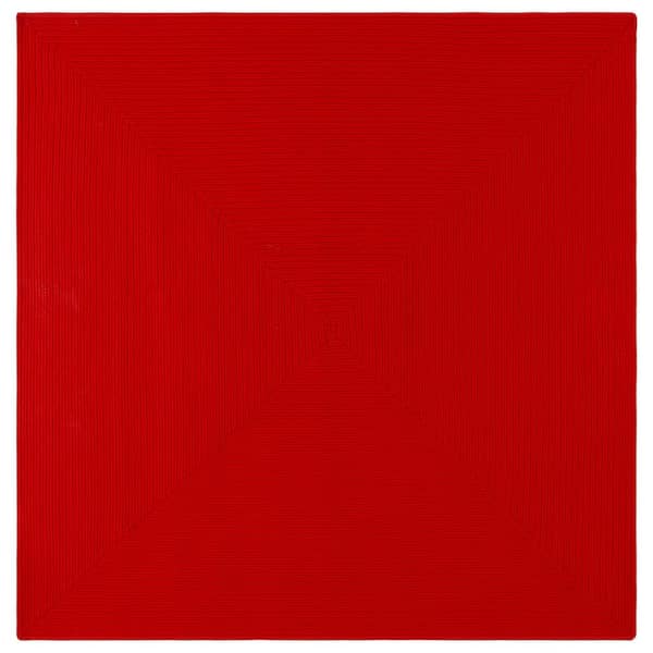 SAFAVIEH Braided Rust 6 ft. x 6 ft. Machine Washable Solid Color Gradient Square Area Rug