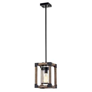 Kobe 7.4 in. 1-Light Indoor Black Pendant Light with Light Kit