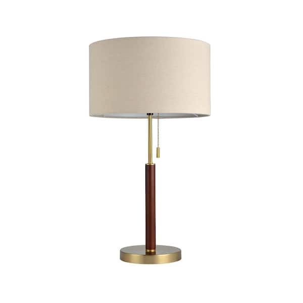 Adesso 24 in. Walnut and Brass Table Lamp AF40803BR - The Home Depot