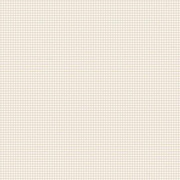 Unbranded Miniatures 2 Beige Gingham Check Design Matte Finish Non-Pasted Vinyl on Non-Woven Wallpaper Sample