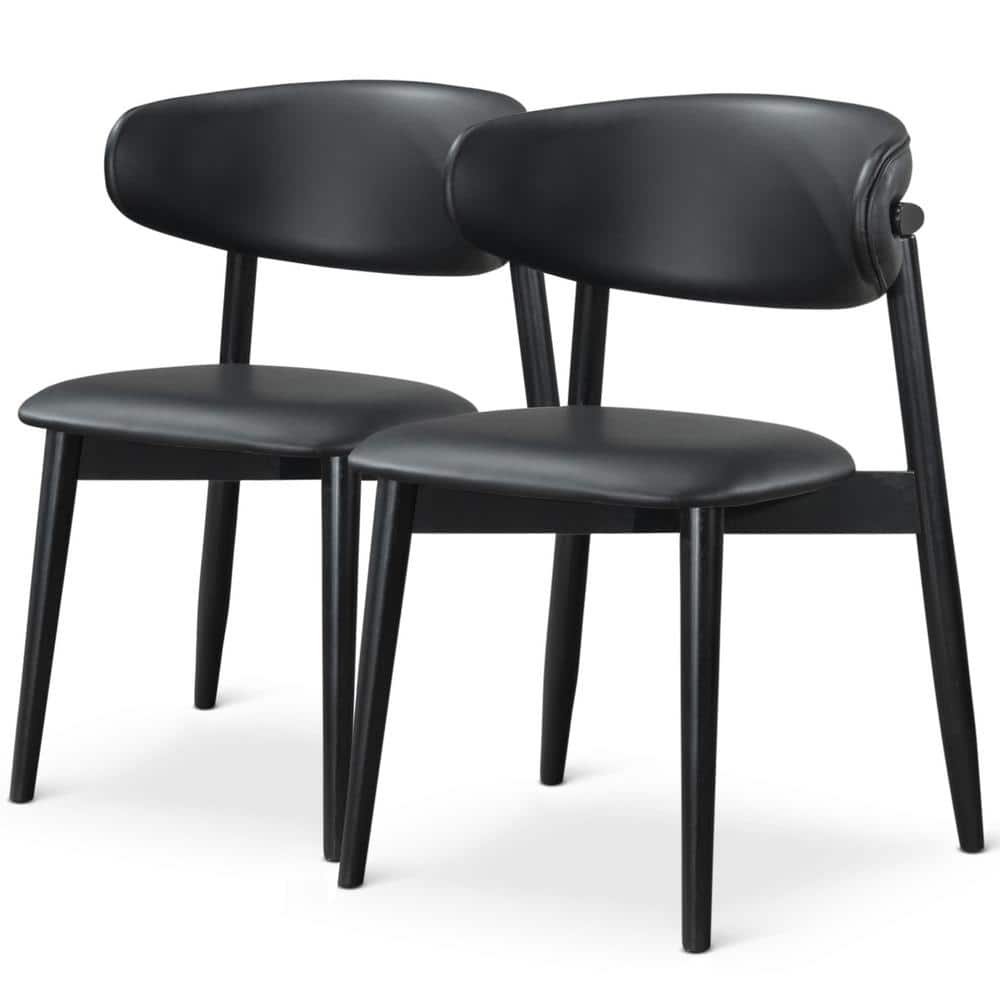 Ashcroft Furniture Co Durham Black Vegan Leather Modern Side