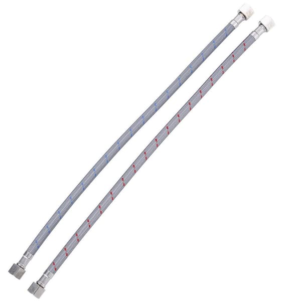 12 in. 3/8 in. Compression x 3/8 in. Compression Braided Stainless Steel Faucet Supply Line