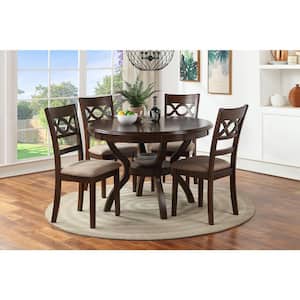 New Classic Furniture Cori 5-piece 47 in. Wood Top Round Dining Set, Brown Cherry