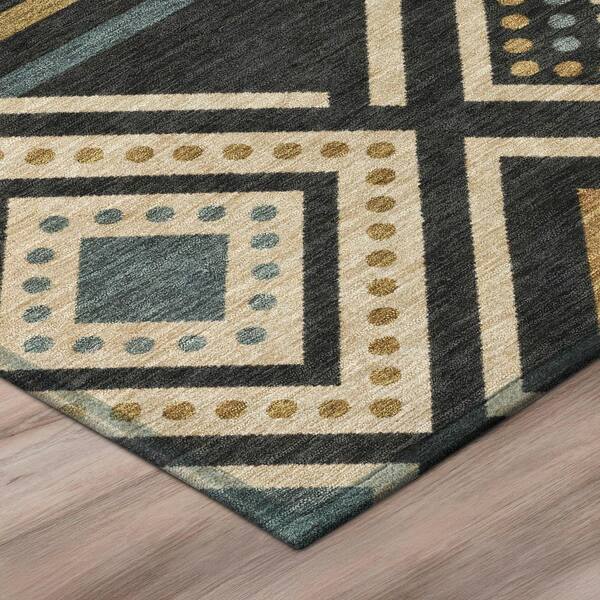 Chantille Machine Washable Indoor/Outdoor Abstract ACN3128 Black 2 ft. x 3 ft. Accent Rug