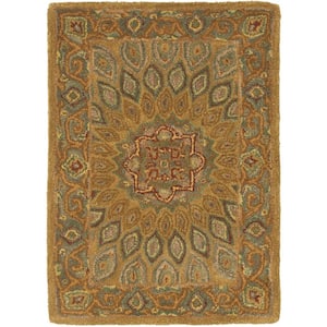 Heritage Light Brown/Grey 2 ft. x 3 ft. Border Area Rug