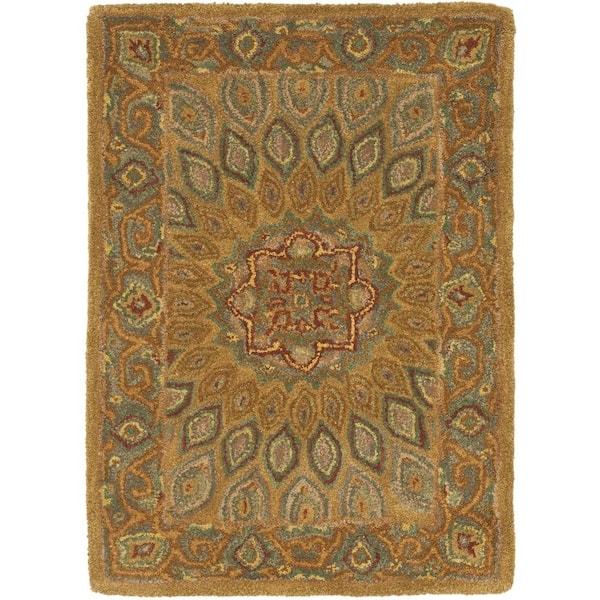 SAFAVIEH Heritage Light Brown/Grey Doormat 3 ft. x 5 ft. Border Area Rug