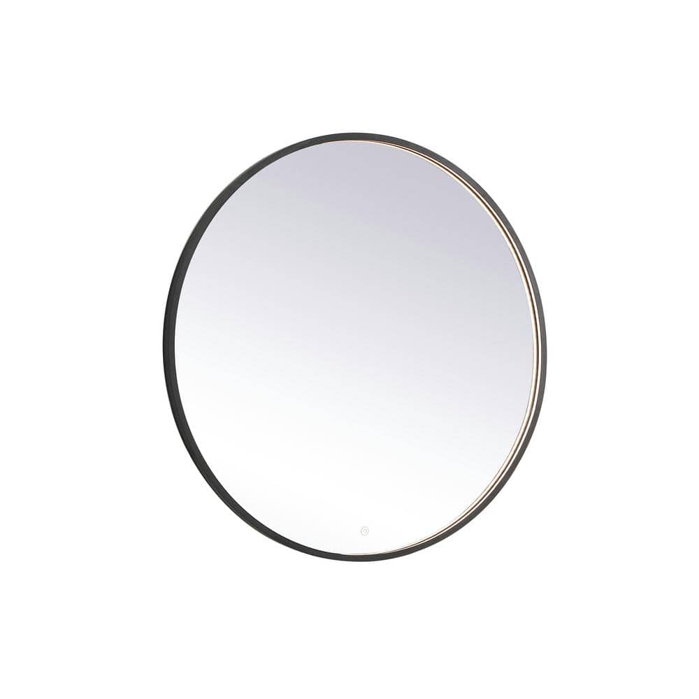 Timeless Home 42 in. W x 42 in. H Modern Round Aluminum Framed LED Bathroom