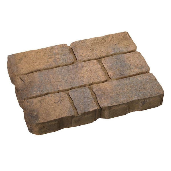 Valestone Hardscapes Rockford Stone 15.75 in. x 11.75 in. x 2 in. Toscana Beige/Charcoal Concrete Step Stone